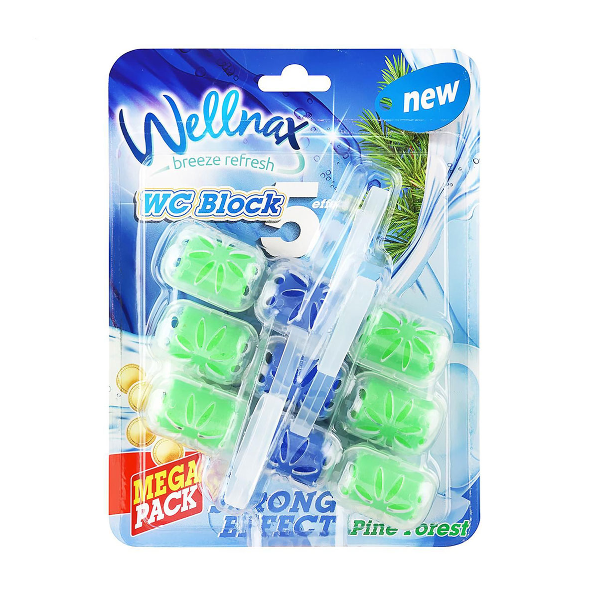 Туалетний блок Wellnax Strong Effect Сосна, 3*57 г